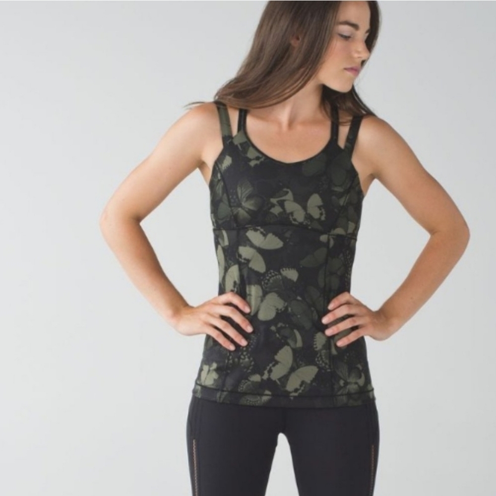 Lululemon Happy Strappy Tank Sz 2 Biggie So Fly Butterfly Sporty Y2K